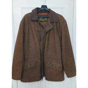 G III Vintage 90s Brown Suede Leather Bomber Jacket Heavyweight Lined Size XL